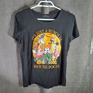 It's Just A Bunch of Hocus Pocus Disney Character Stretch Black Graphic Tee VG M